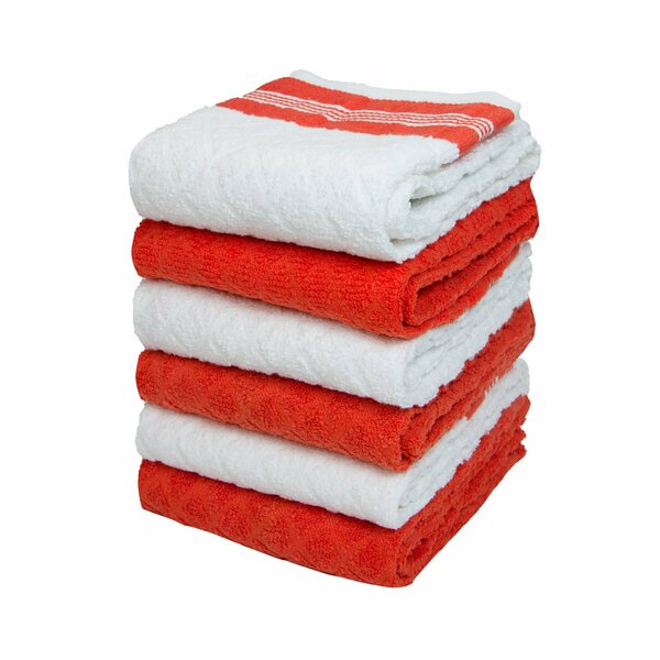 Monarch Brands Premier Kitchen Towels, Diamond Pattern - Saffron, 6PK P-SC-KT6-DMSAF